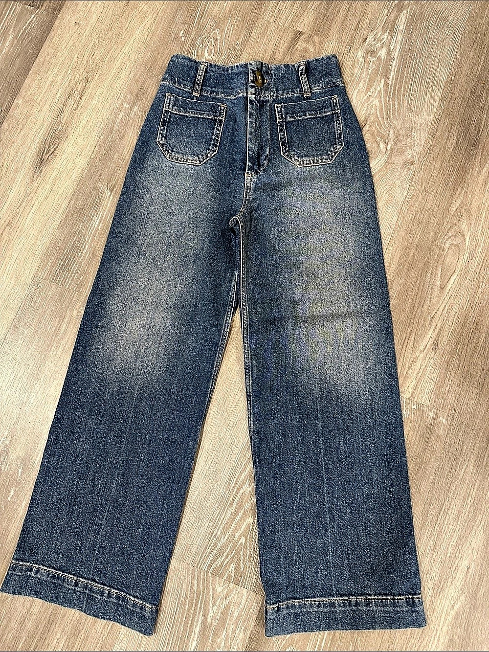 PILCRO High-Rise Wide-Leg Jeans Women's Waist 24 Blue